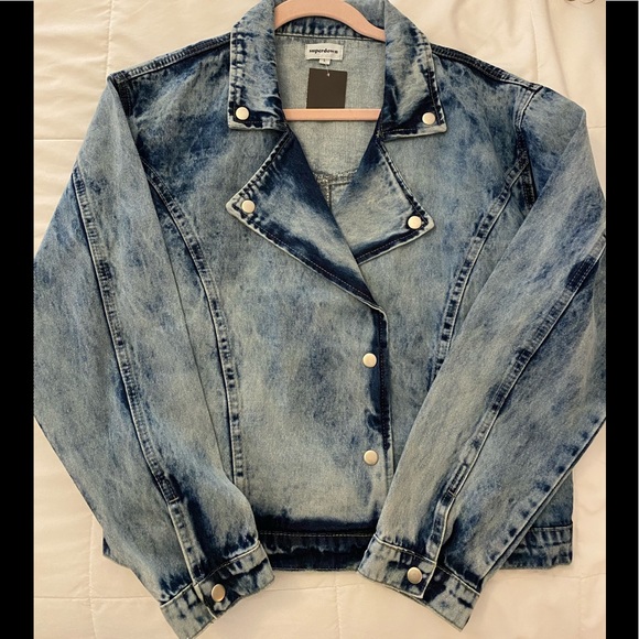 super down Denim Moto Jacket - Picture 5 of 8